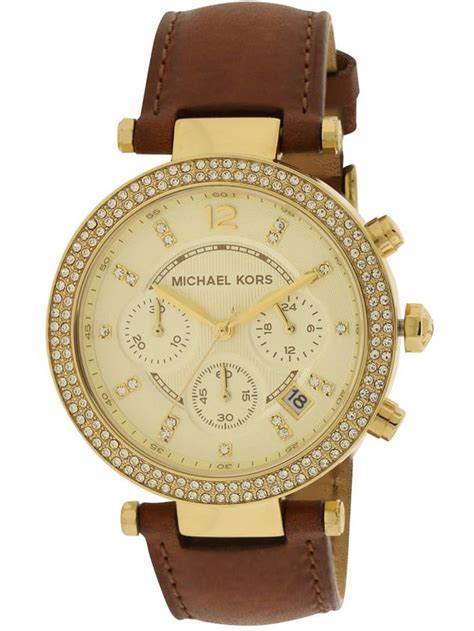 Michael Kors Women's Parker Chocolate Leather Chronograph 